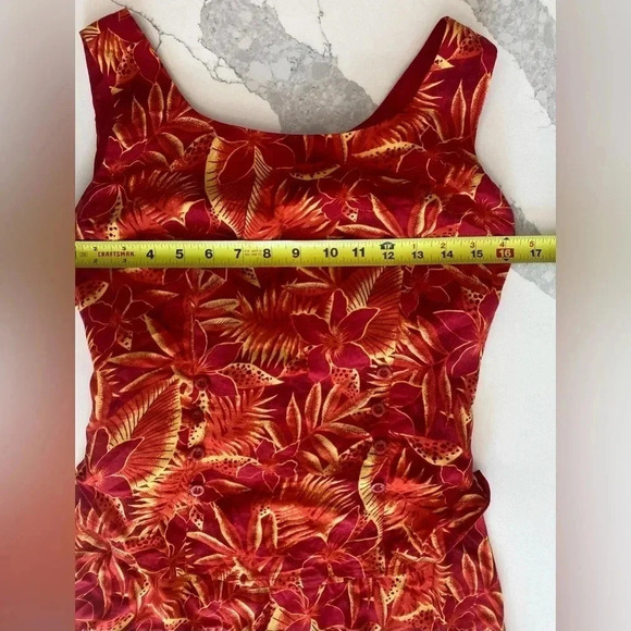 Miss Scarlet Tropical Hawaiian‎ Cruise-wear Sleeveless Slit Maxi Dress 10p EUC - Picture 4 of 12